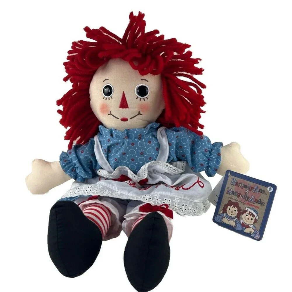 Raggedy Ann 16” Handmade By Aurora Cloth Stuffed Plush Doll Aurora w/Tag Toy